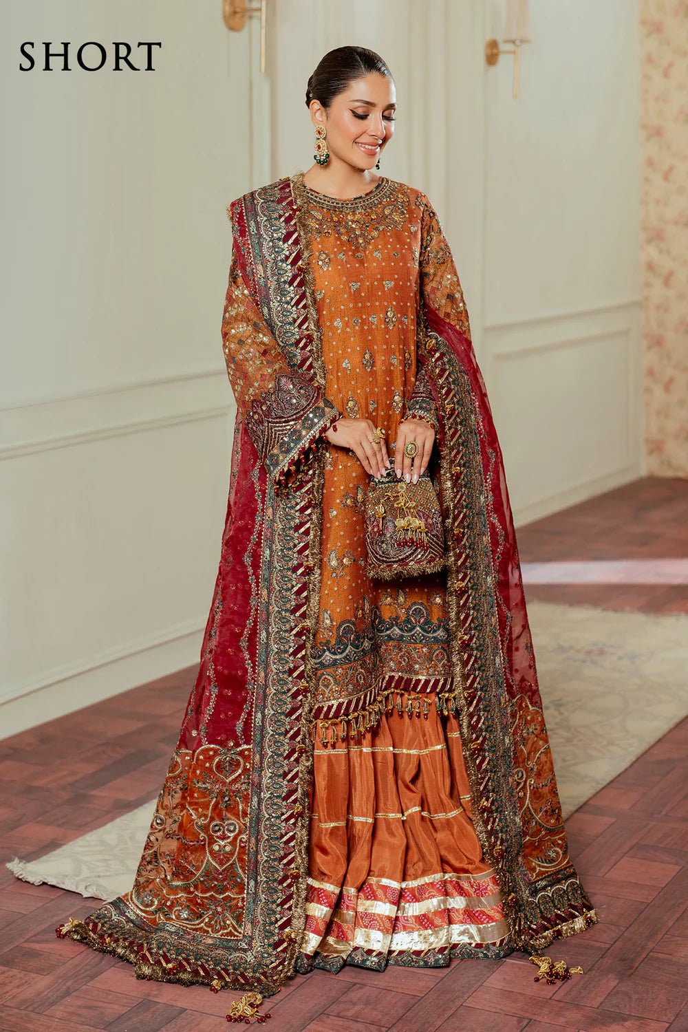 Pakistani Designer Suit Embroidered Rawsilk 3 Pieces Stitched - StockholmSelect