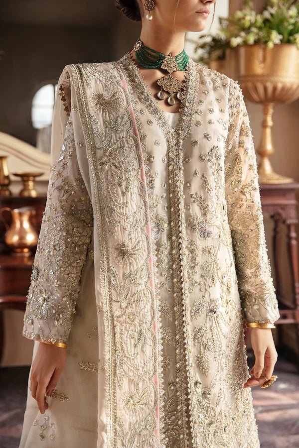 Pakistani Designer Suit Embroidered Rawsilk 3 Pieces Stitched - StockholmSelect