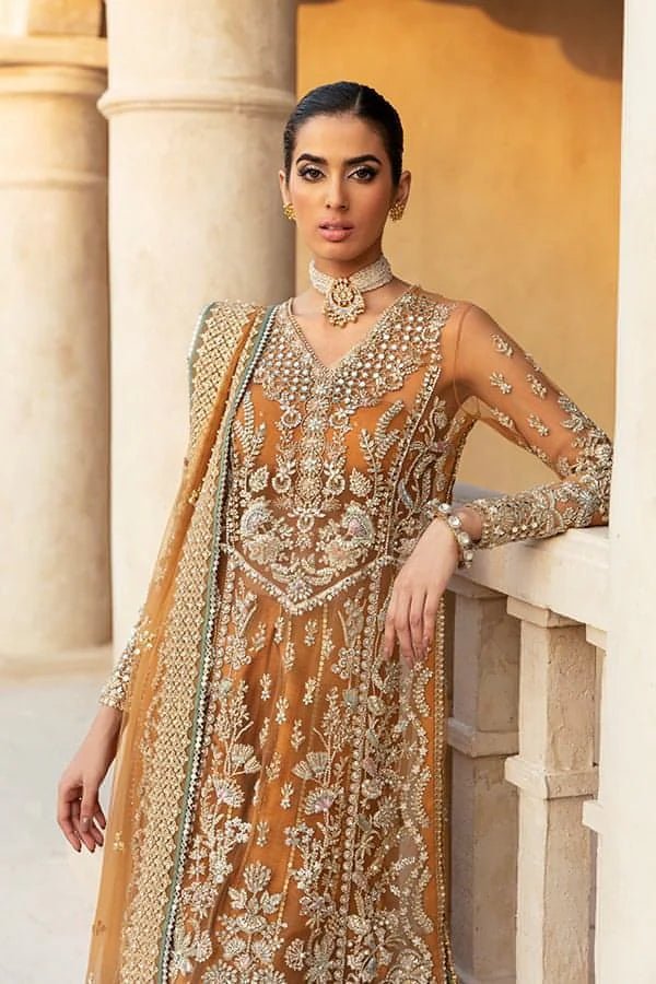 Pakistani Designer Suit Embroidered Rawsilk 3 Pieces Stitched - StockholmSelect