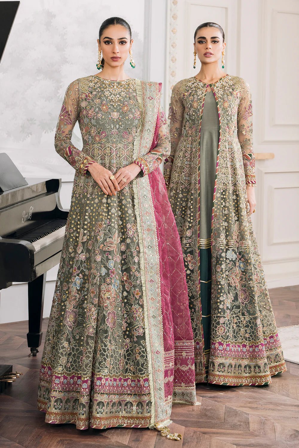 Pakistani Designer Suit Embroidered Rawsilk 3 Pieces Stitched - StockholmSelect