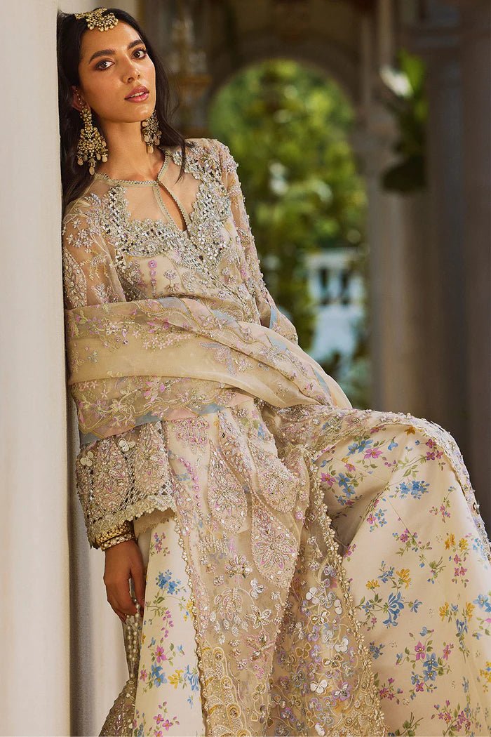 Pakistani Designer Suit Embroidered Rawsilk 3 Pieces Stitched - StockholmSelect