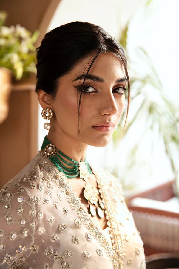 Pakistani Designer Suit Embroidered Rawsilk 3 Pieces Stitched - StockholmSelect