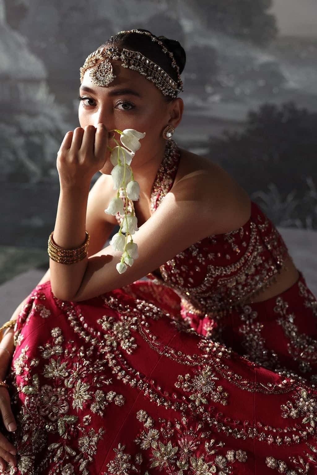 Pakistani Designer Suit Embroidered Rawsilk 3 Pieces Stitched - StockholmSelect