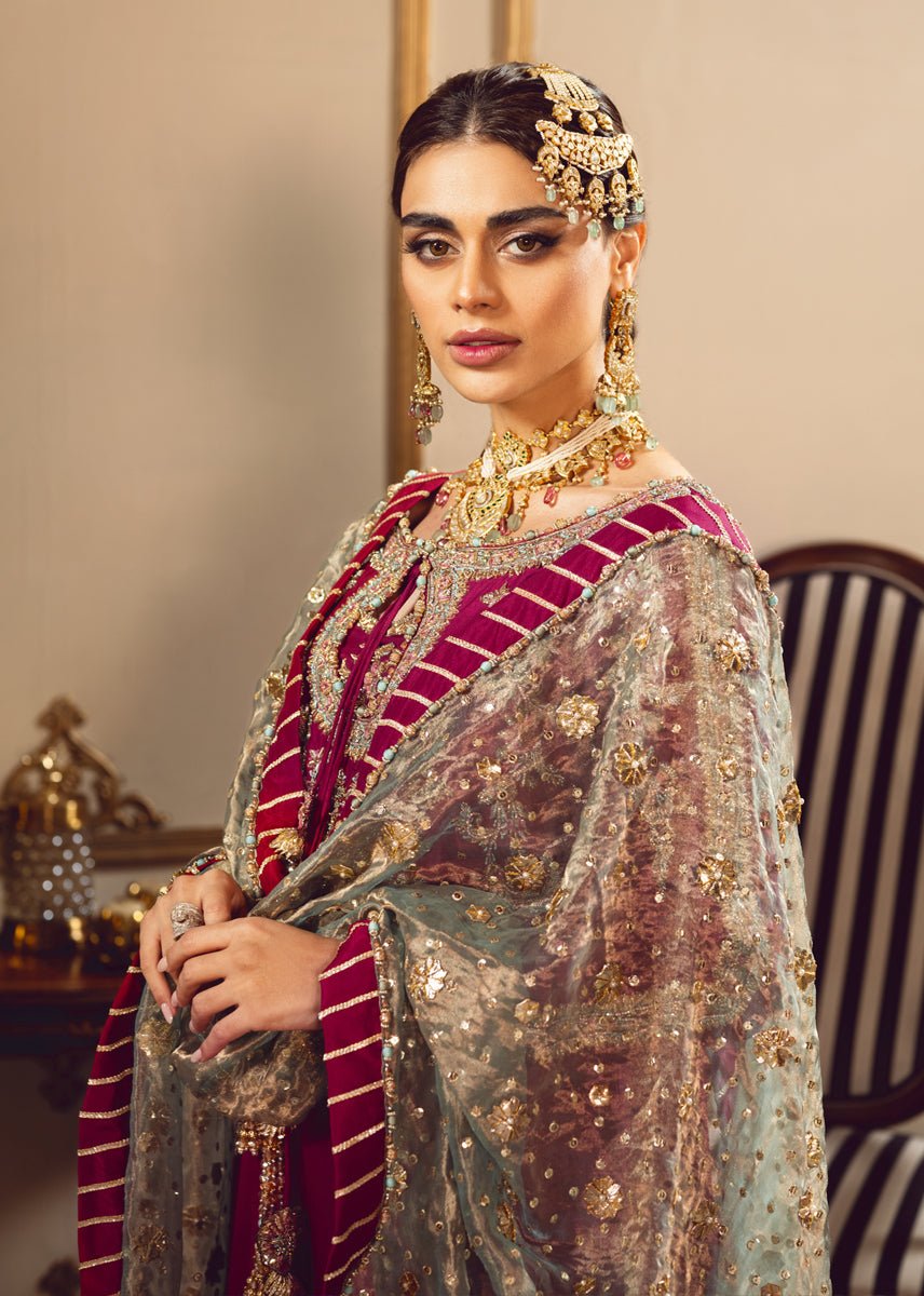 Pakistani Designer Suit Embroidered Rawsilk 3 Pieces Stitched - StockholmSelect