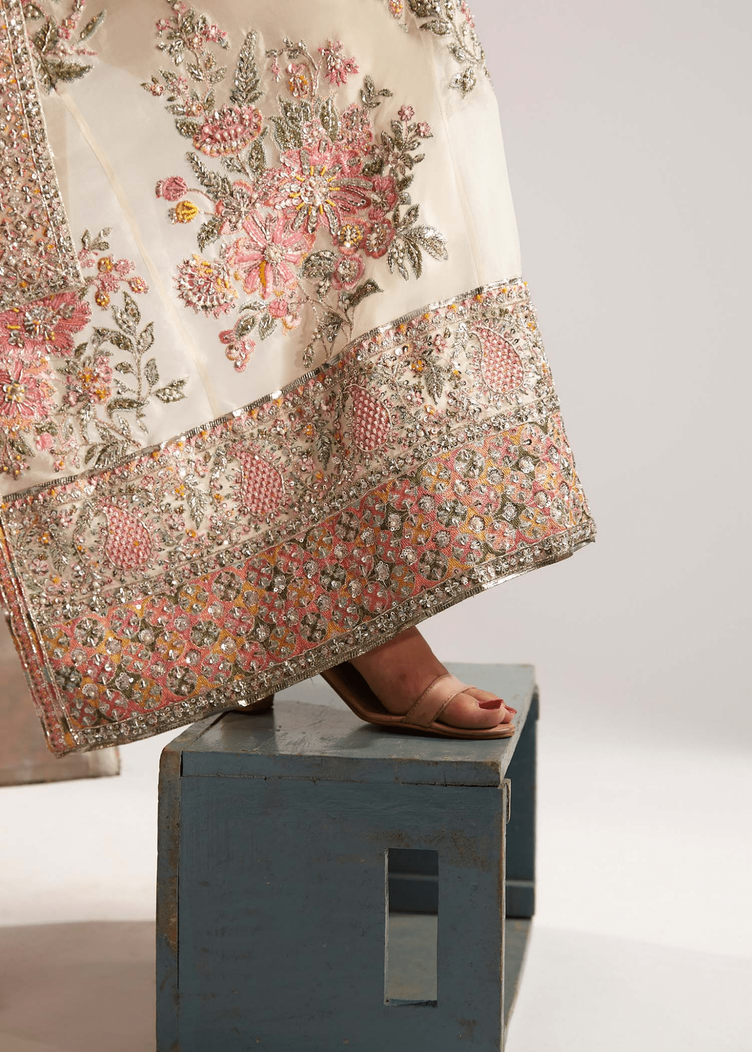 Pakistani Designer Suit Embroidered Rawsilk 3 Pieces Stitched - StockholmSelect