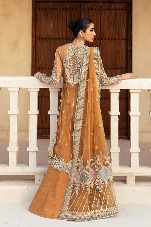 Pakistani Designer Suit Embroidered Rawsilk 3 Pieces Stitched - StockholmSelect